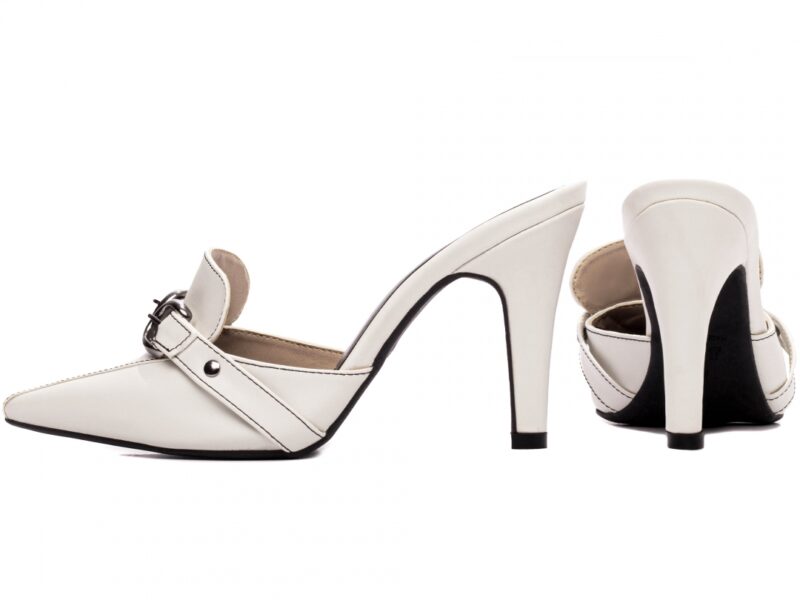 scarpin feminino off white vista lateral salto 9cm | VitriNerm