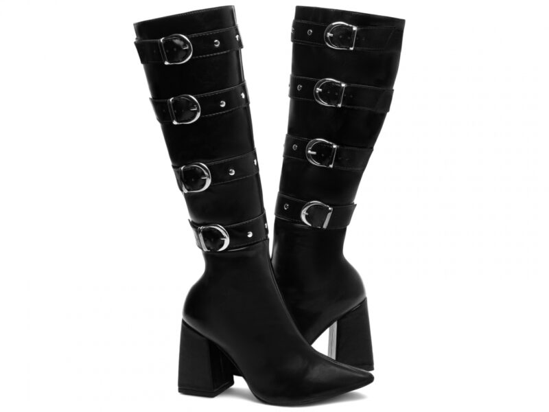 detalhe salto 9cm preta bota feminina | VitriNerm