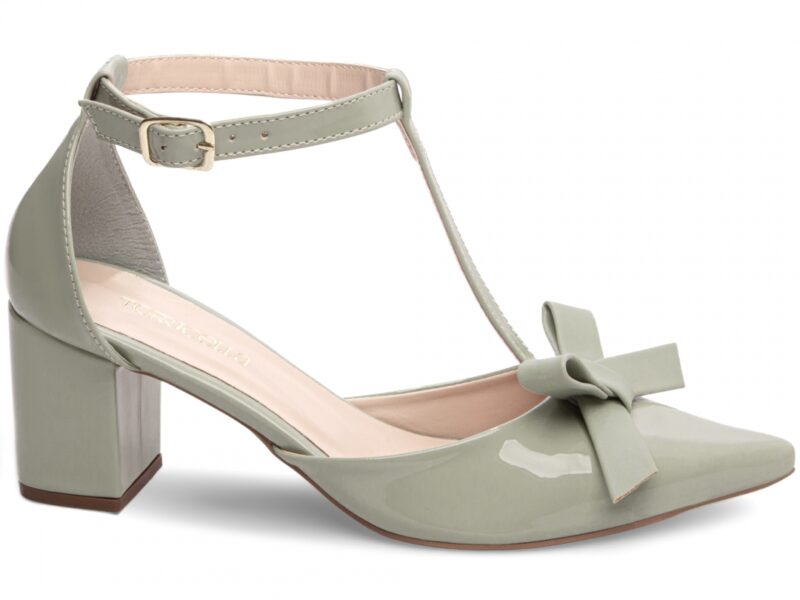 scarpin verde salto 6,5cm verniz | VitriNerm