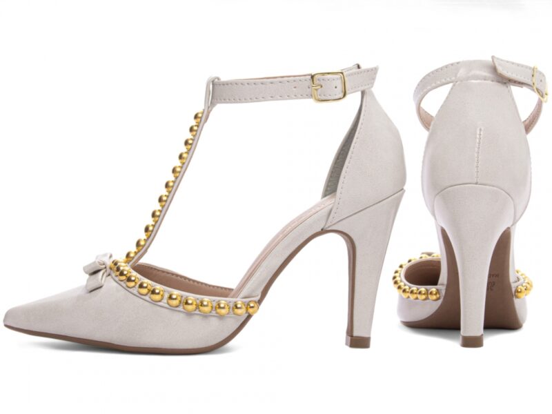 scarpin feminino off white vista lateral salto 9cm | VitriNerm