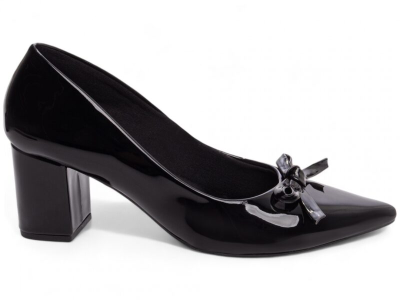 scarpin preto salto 6,5cm verniz | VitriNerm