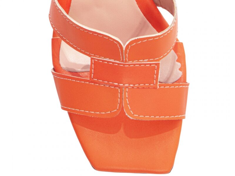 detalhe bico sandália feminina laranja feminino | VitriNerm