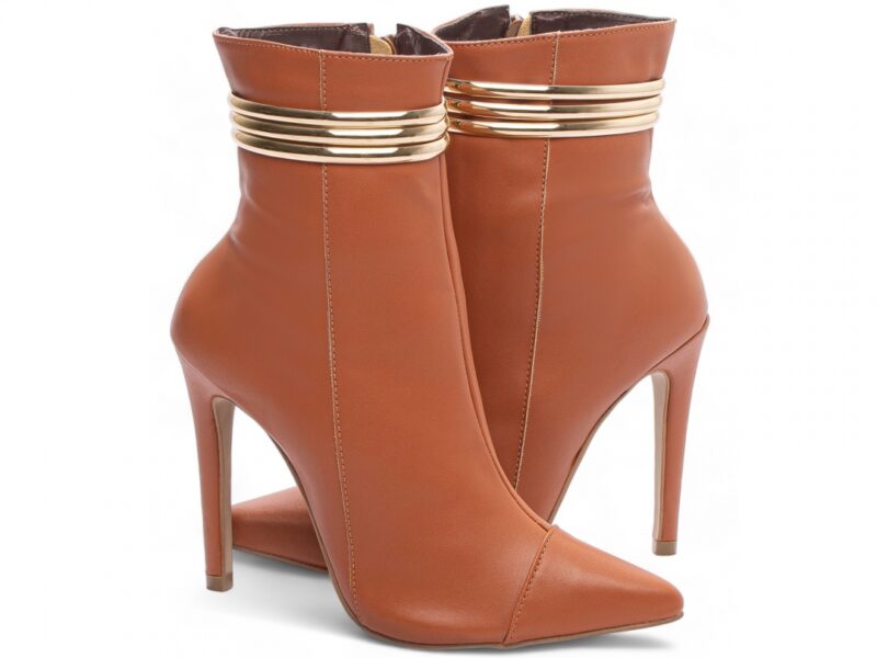detalhe salto 12cm caramelo bota feminina | VitriNerm