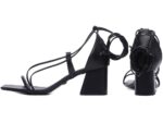 sandália feminina preta vista lateral salto 7cm | VitriNerm
