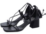 detalhe salto 7cm preta sandália feminina | VitriNerm