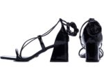 sandália feminina preto vista lateral salto 7cm | VitriNerm