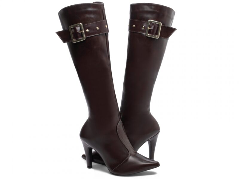 detalhe salto 9cm marrom bota feminina | VitriNerm