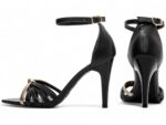sandália feminina preto vista lateral salto 9cm | VitriNerm