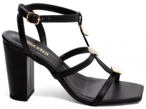 sandália preta salto 9cm napa | VitriNerm