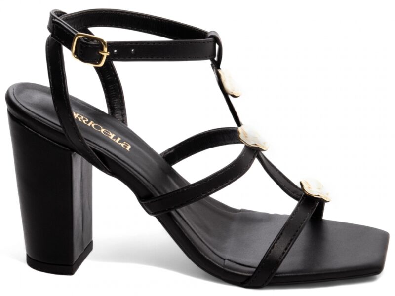 sandália preta salto 9cm napa | VitriNerm