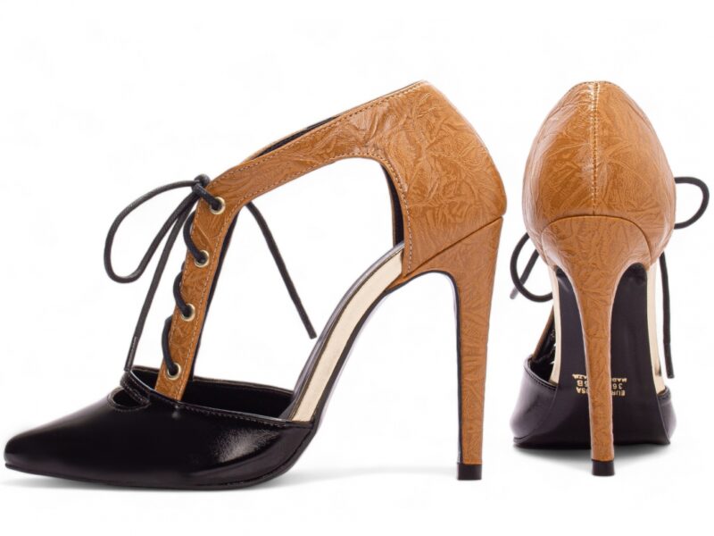 scarpin feminino preto vista lateral salto 12cm | VitriNerm