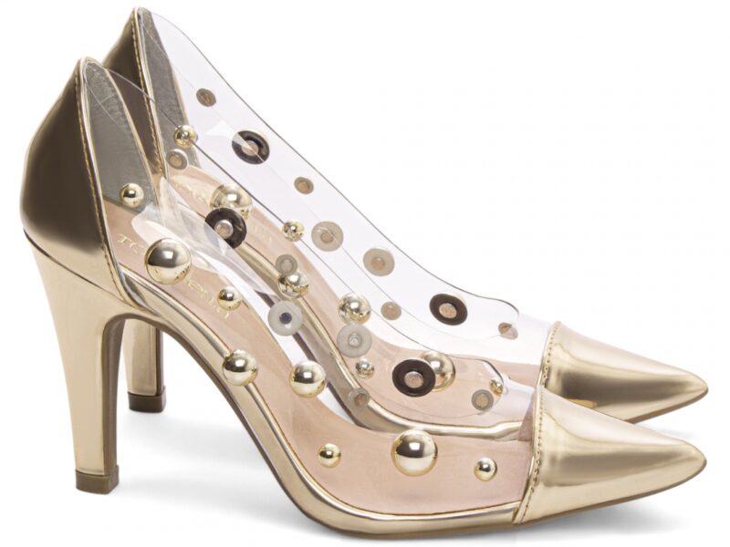 scarpin feminino dourado solado antiderrapante | VitriNerm