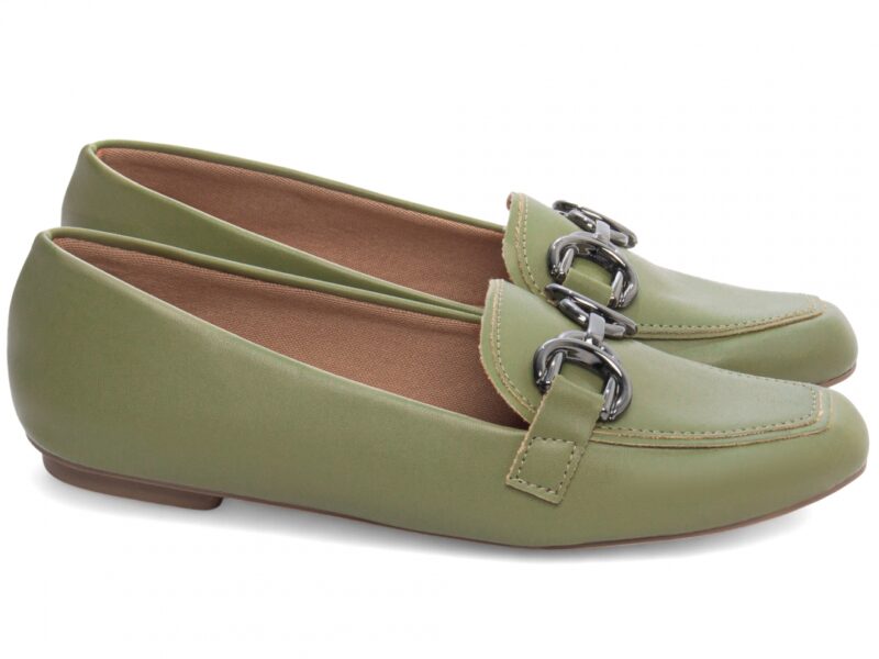 detalhe mocassim feminino verde feminino | VitriNerm