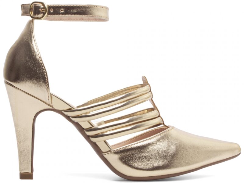 scarpin feminino dourado par completo | VitriNerm