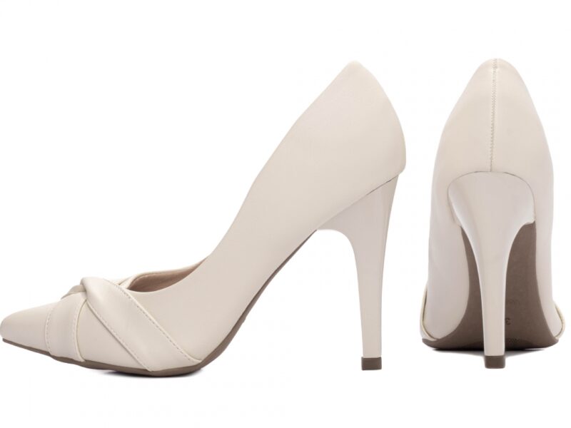scarpin feminino off white vista lateral salto 10cm | VitriNerm