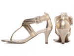 sandália feminina dourado vista lateral | VitriNerm