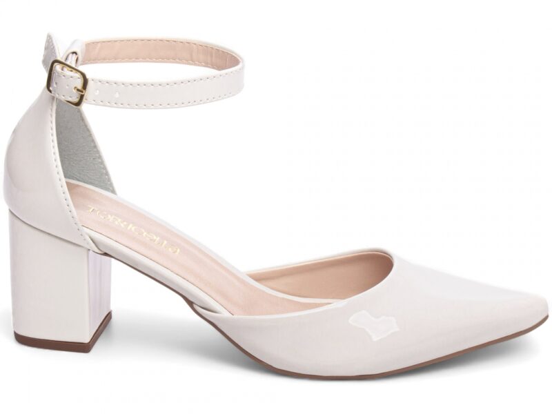 scarpin off white salto 6,5cm verniz | VitriNerm