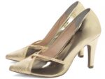 detalhe salto 9cm dourado scarpin feminino | VitriNerm