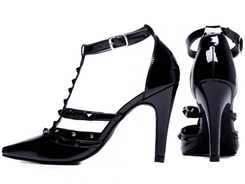 scarpin feminino preto vista lateral salto 9cm | VitriNerm