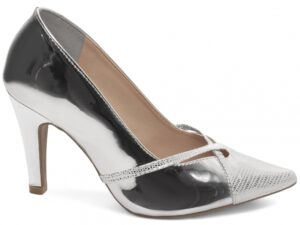 scarpin prata salto 9cm verniz | VitriNerm
