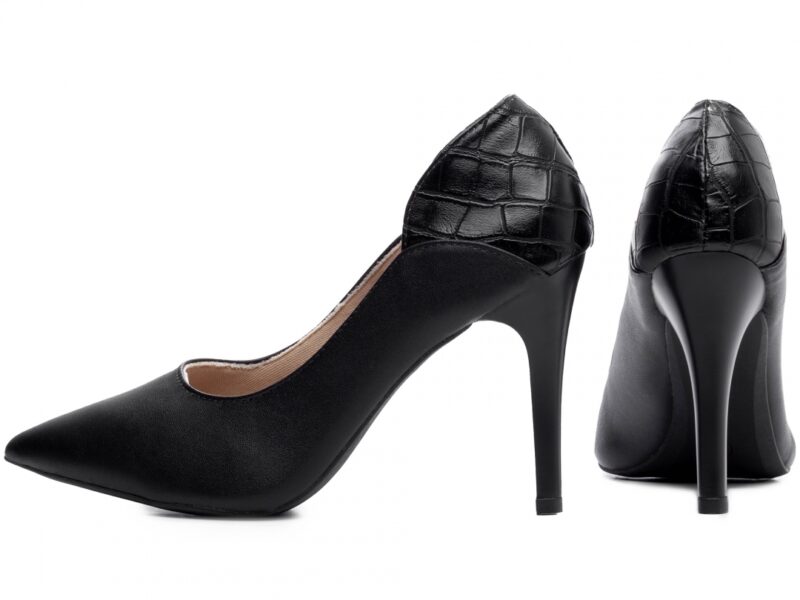 scarpin feminino preto vista lateral salto 10cm | VitriNerm