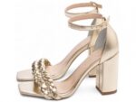detalhe salto 8,5cm dourada sandália feminina | VitriNerm