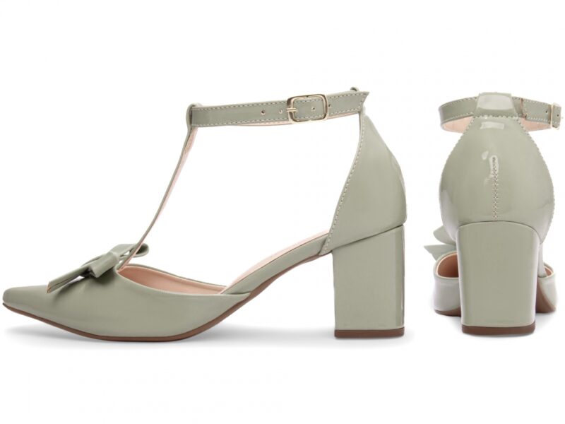 scarpin feminino verde vista lateral salto 6,5cm | VitriNerm