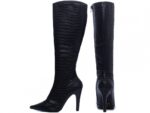 bota feminina preta vista lateral salto 10cm | VitriNerm
