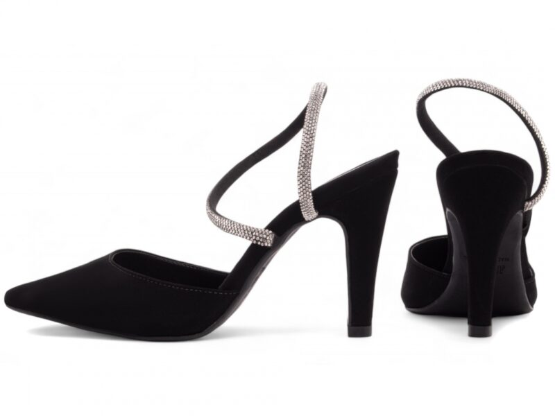 scarpin feminino preto vista lateral salto 9cm | VitriNerm