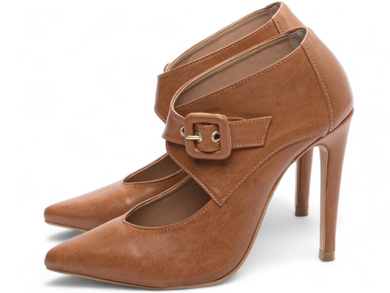 detalhe salto 12cm caramelo scarpin feminino | VitriNerm