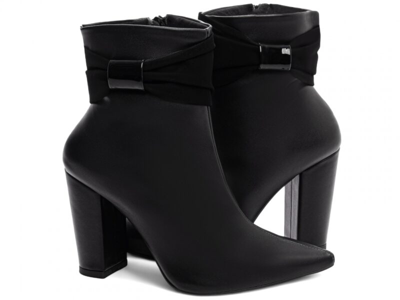 detalhe salto 9cm preta bota feminina | VitriNerm