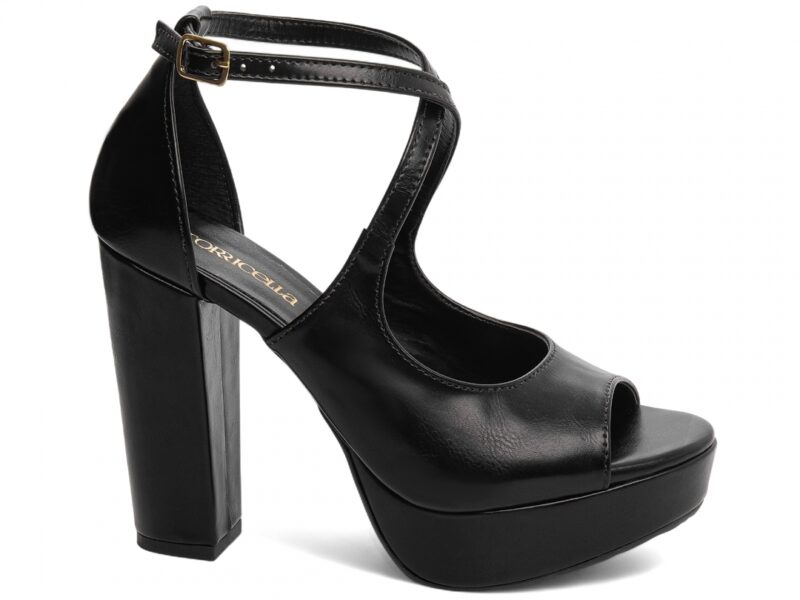 sandália preta salto 11cm napa | VitriNerm