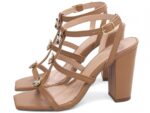 detalhe salto 9cm caramelo sandália feminina | VitriNerm