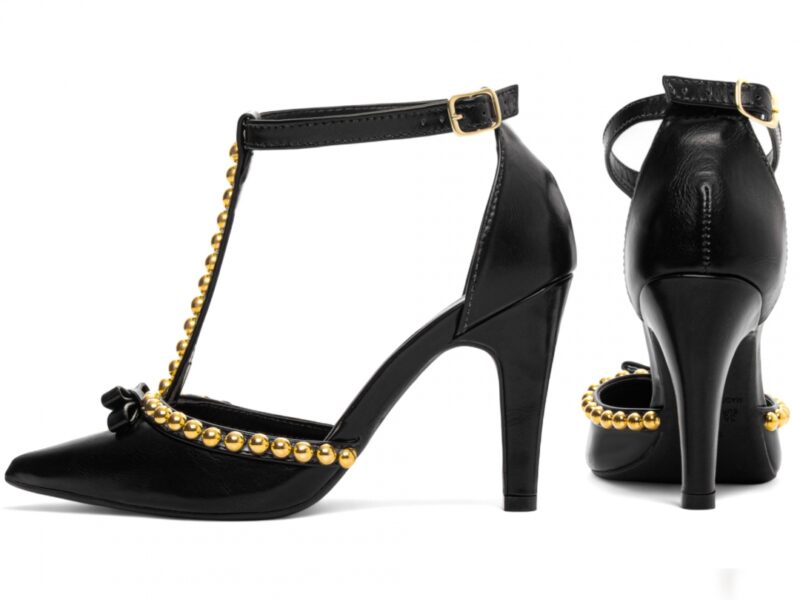 scarpin feminino preto vista lateral salto 9cm | VitriNerm