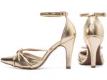 scarpin feminino dourado vista lateral salto 9cm | VitriNerm
