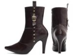 bota feminina marrom vista lateral salto 9cm | VitriNerm
