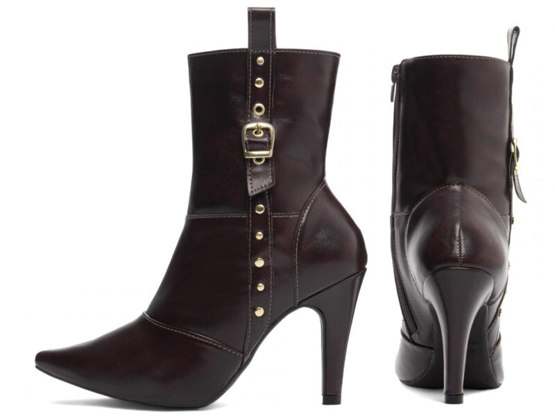 bota feminina marrom vista lateral salto 9cm | VitriNerm