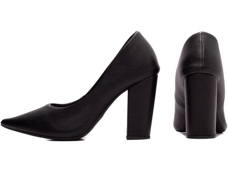 scarpin feminino preto vista lateral salto 9cm | VitriNerm