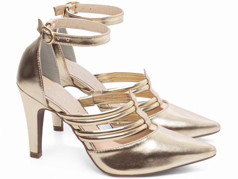 scarpin feminino dourado solado antiderrapante | VitriNerm