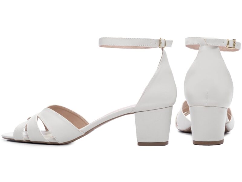 sandália feminina off white vista lateral | VitriNerm