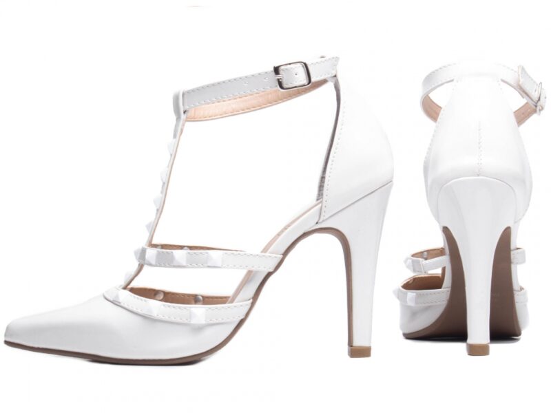 scarpin feminino off white vista lateral salto 9cm | VitriNerm