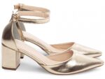 scarpin feminino dourado solado antiderrapante | VitriNerm