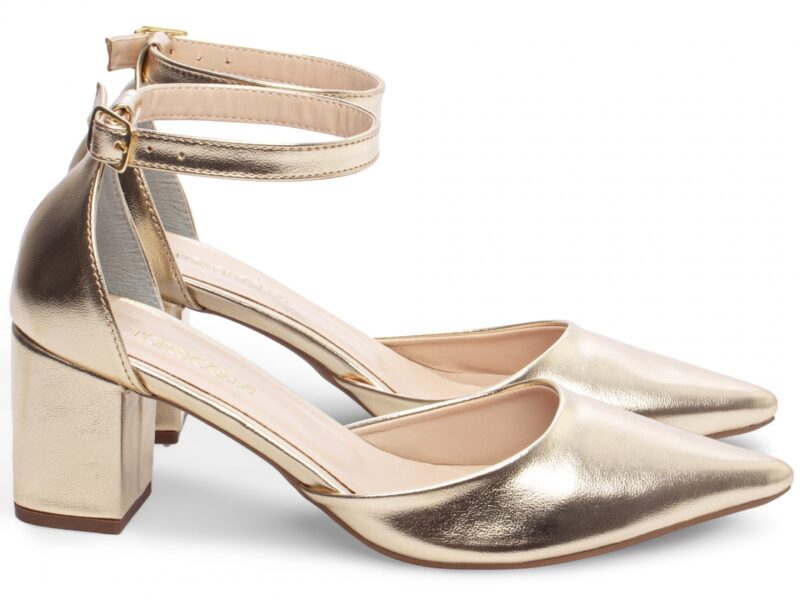 scarpin feminino dourado solado antiderrapante | VitriNerm