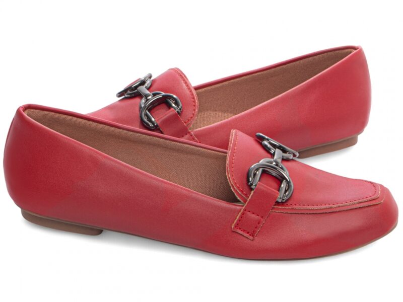 detalhe bico mocassim feminino vermelho feminino | VitriNerm