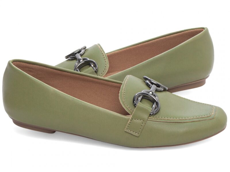 detalhe bico mocassim feminino verde feminino | VitriNerm