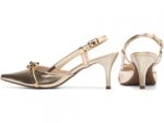scarpin feminino dourado vista lateral salto 6cm | VitriNerm