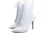 bota feminina branca vista lateral salto 10cm | VitriNerm