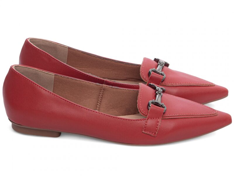 detalhe mocassim feminino vermelho feminino | VitriNerm