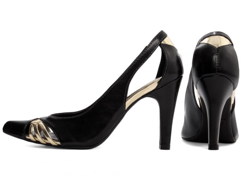 scarpin feminino preto vista lateral salto 9cm | VitriNerm