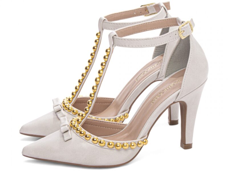 detalhe salto 9cm off white scarpin feminino | VitriNerm